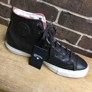 Converse Chuck Taylor All Star Leather High Top All Black Mens  10.5